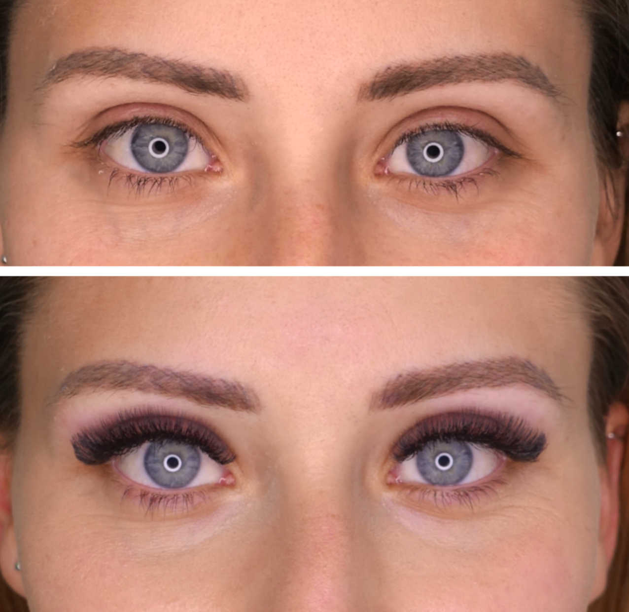 Wimpern verlängerung Vorher Nachher Vergleich