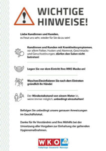 Wichtige Corona Hinweise