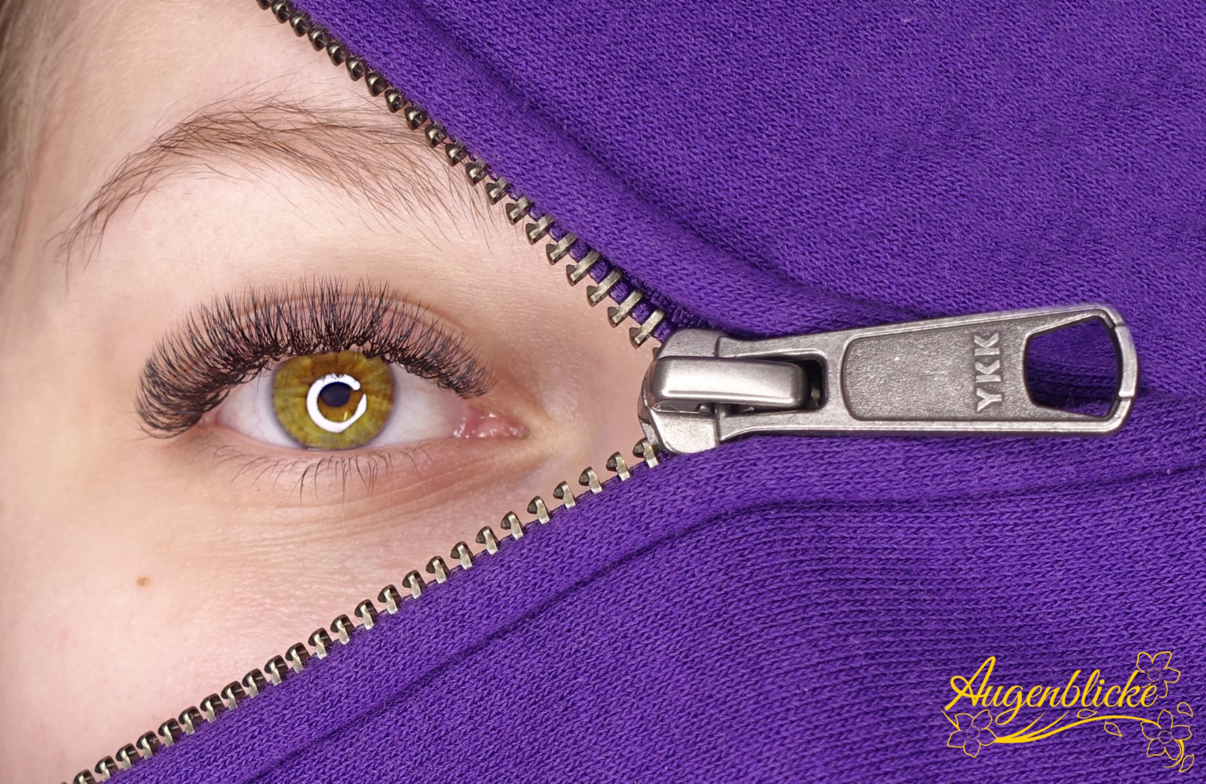 lashes reißverschluss violett