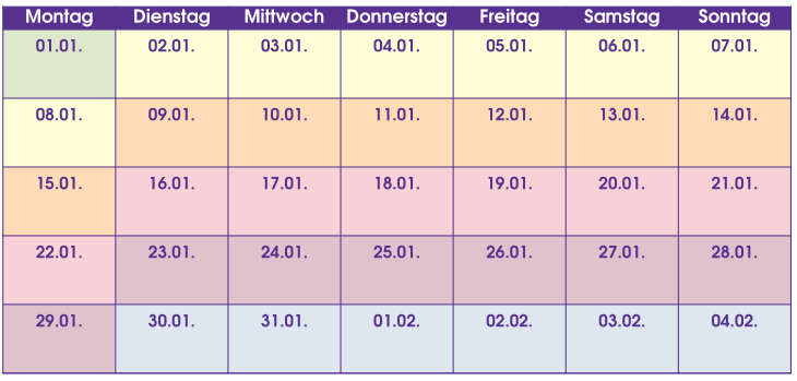 refill wochenansicht